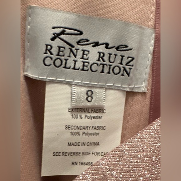 RENE RUIZ Metallic Pink Midi Dress New With Tags Size 8 - Picture 2 of 3